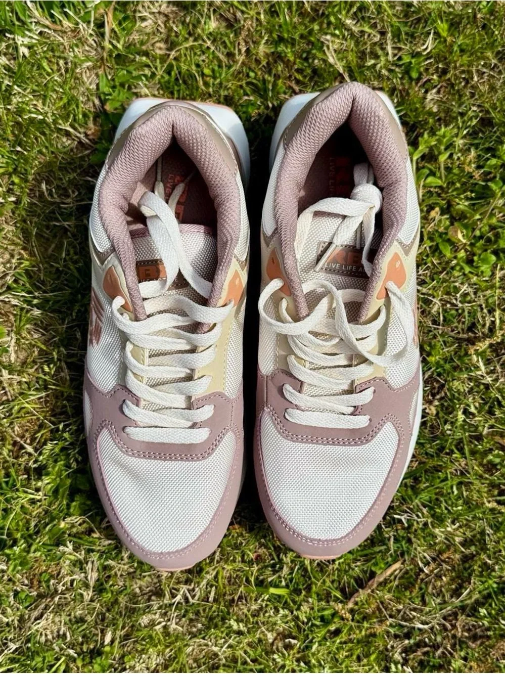 RBX Women's Pink and Cream Retro Runner Sneakers